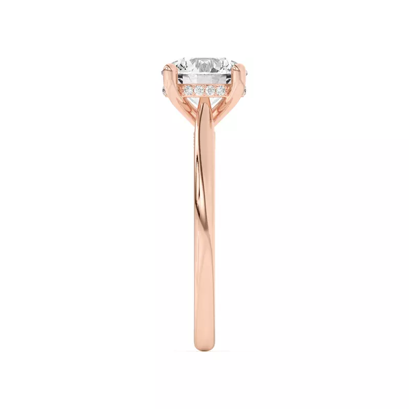 14K Rose Gold Sonja Diamond Bridge Hidden Halo Engagement Ring