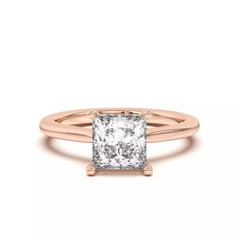 14K Rose Gold Sonja Diamond Bridge Hidden Halo Ring