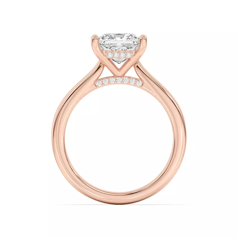 14K Rose Gold Sonja Diamond Bridge Hidden Halo Ring