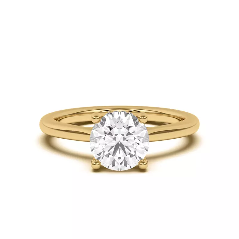 14K Yellow Gold Sonja Diamond Bridge Hidden Halo Ring