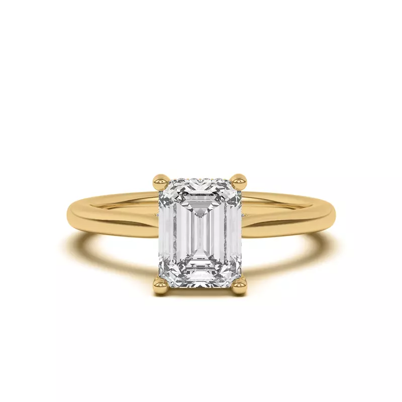 14K Yellow Gold Sonja Diamond Bridge Hidden Halo Engagement Ring
