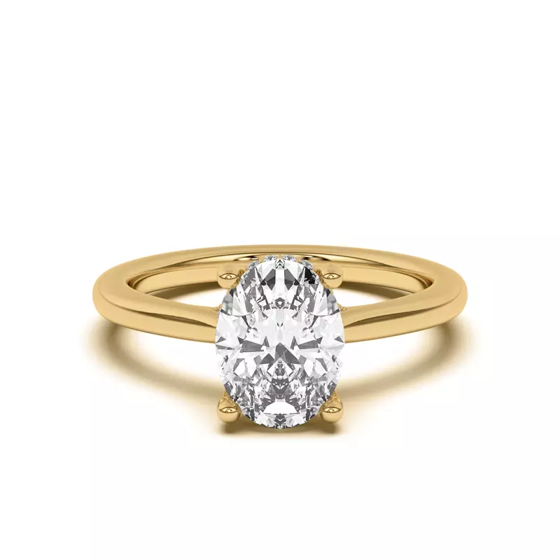 14K Yellow Gold Sonja Diamond Bridge Hidden Halo Engagement Ring