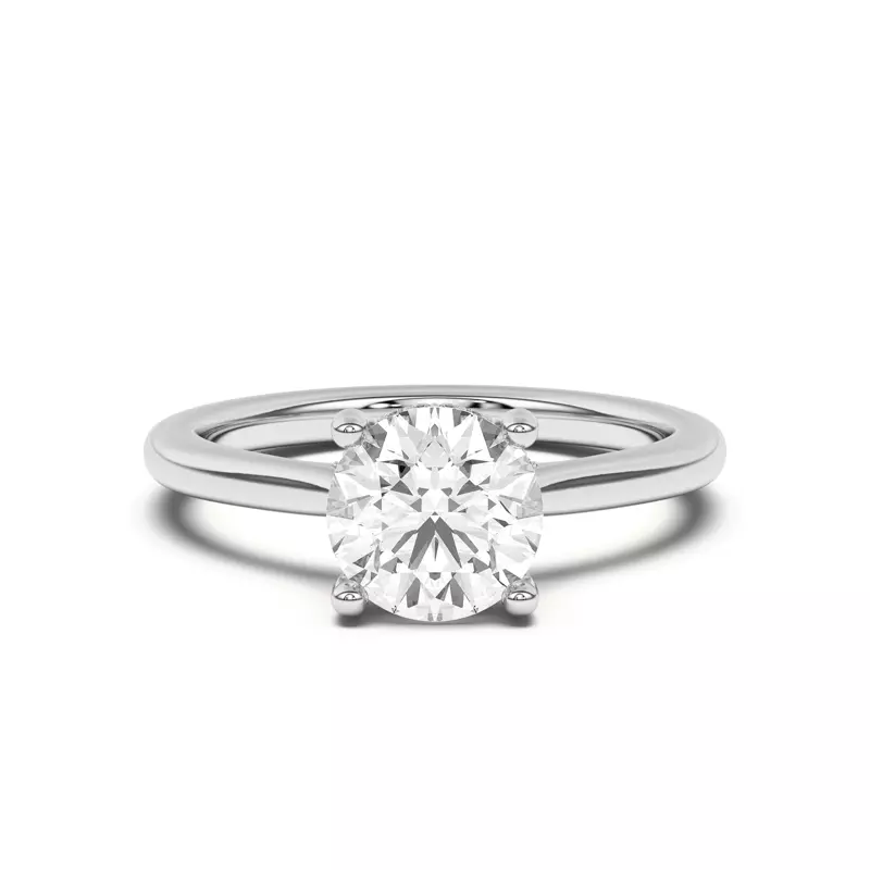 18K White Gold Sonja Diamond Bridge Hidden Halo Engagement Ring