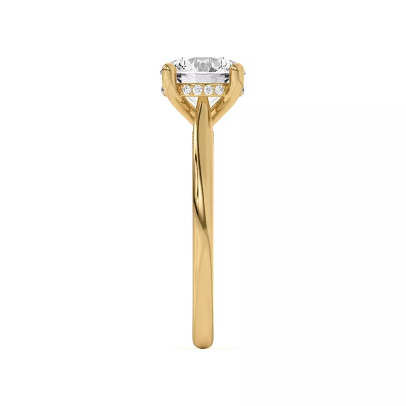 18K Yellow Gold Sonja Diamond Bridge Hidden Halo Ring
