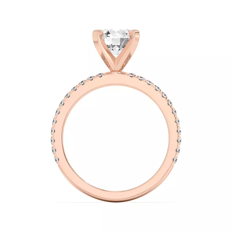 14K Rose Gold Donna Timeless Pavé Engagement Ring