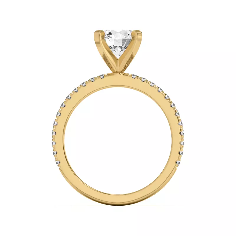 14K Yellow Gold Donna Timeless Pavé Engagement Ring