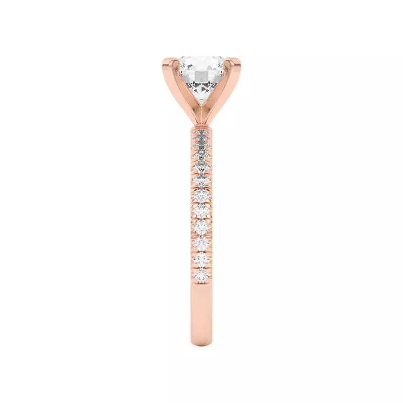 18K Rose Gold Donna Timeless Pavé Engagement Ring