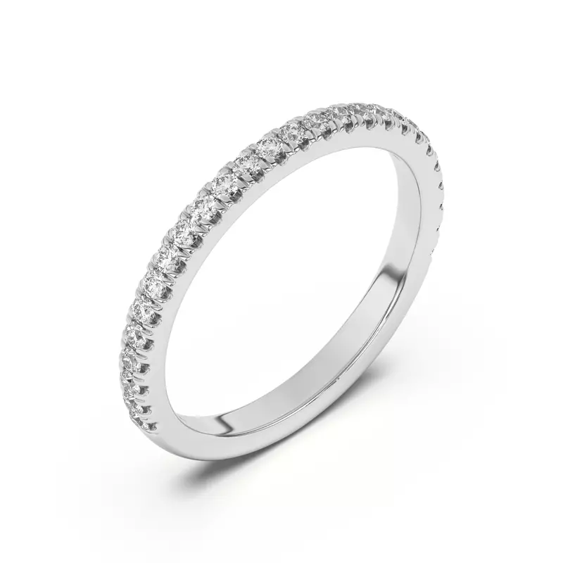18K White Gold Donna Timeless Pavé Band