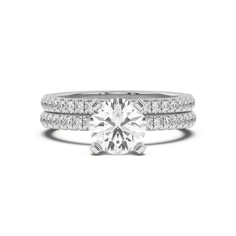 18K White Gold Donna Timeless Pavé Band