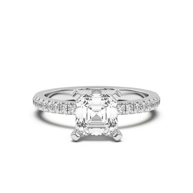 Platinum Donna Timeless Pavé Engagement Ring
