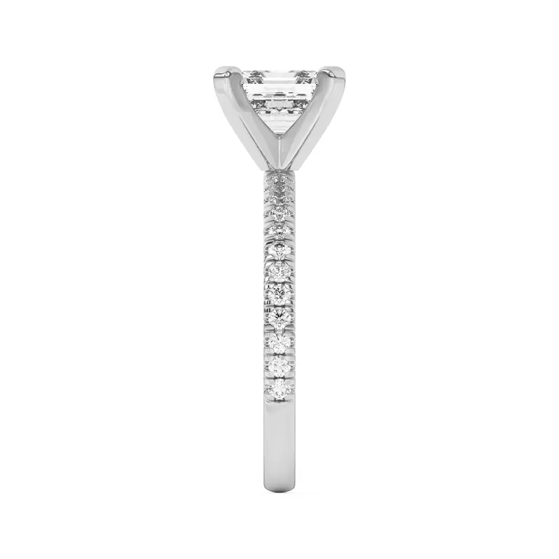 Platinum Donna Timeless Pavé Engagement Ring