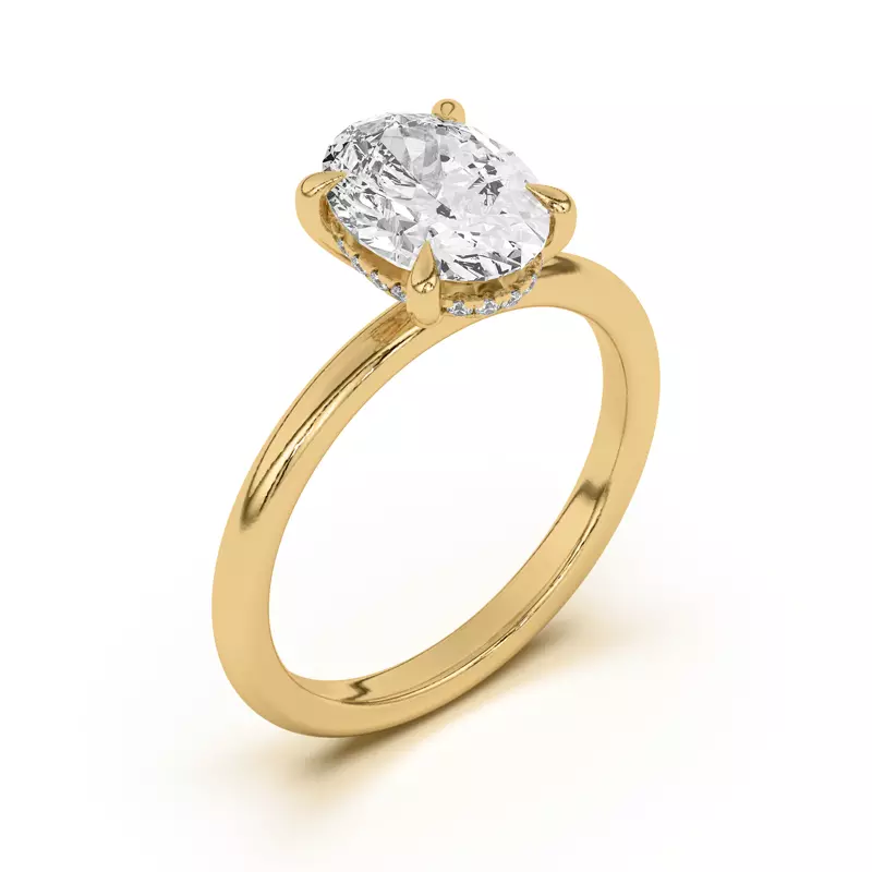 14K Yellow Gold Joelle Hidden Halo Diamond Engagement Ring