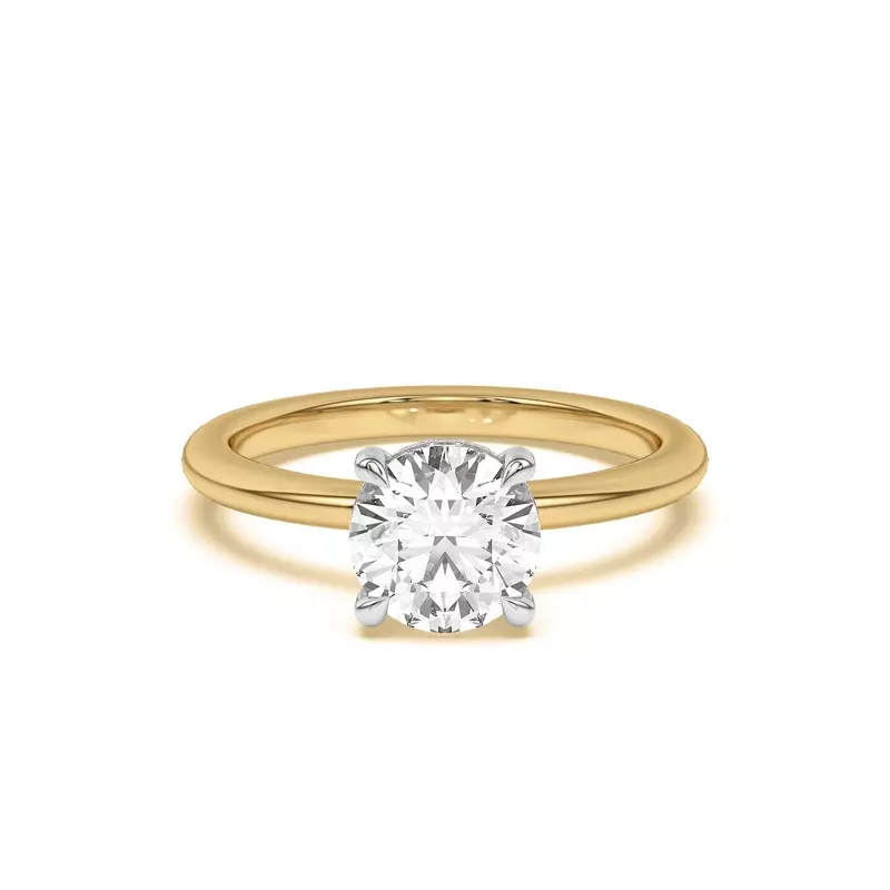 Yellow Gold 14k & White Gold 14k Joelle Hidden Halo Diamond Two-Tone Engagement Ring