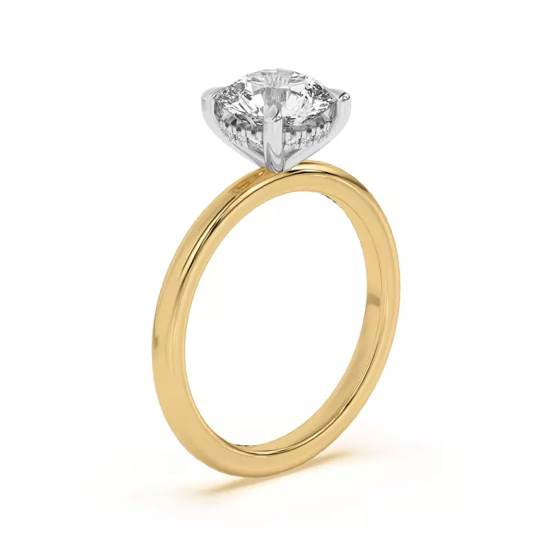 Yellow Gold 14k & White Gold 14k Joelle Hidden Halo Diamond Two-Tone Engagement Ring