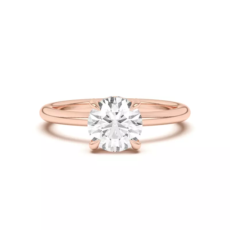 18K Rose Gold Joelle Hidden Halo Diamond Engagement Ring