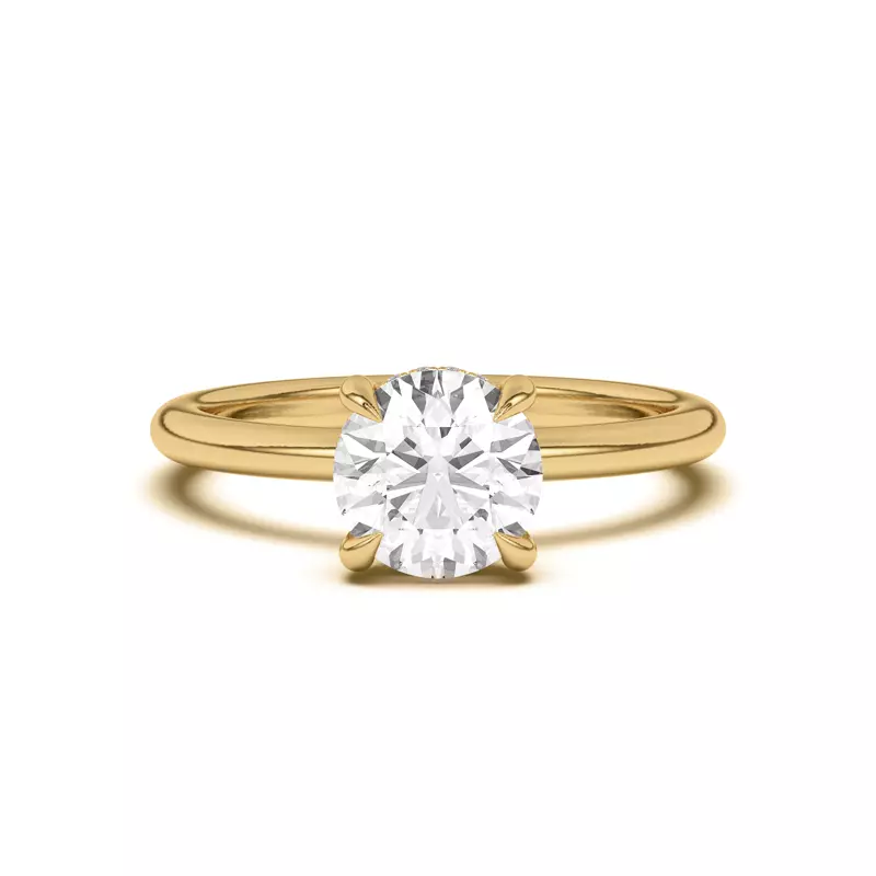 18K Yellow Gold Joelle Hidden Halo Diamond Engagement Ring