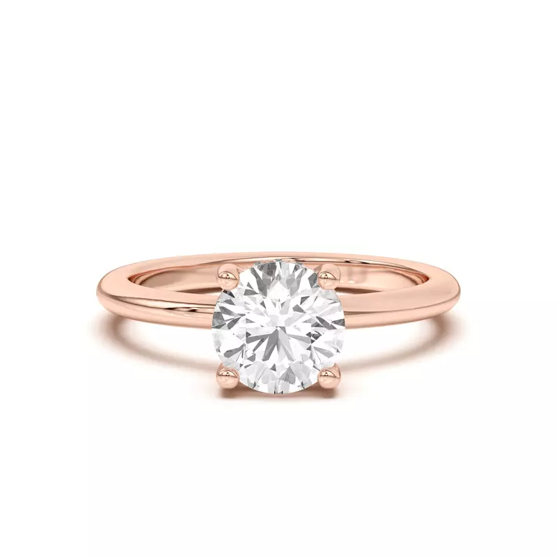 14K Rose Gold Beverly Timeless Hidden Halo Engagement Ring