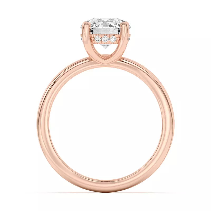 14K Rose Gold Beverly Timeless Hidden Halo Engagement Ring