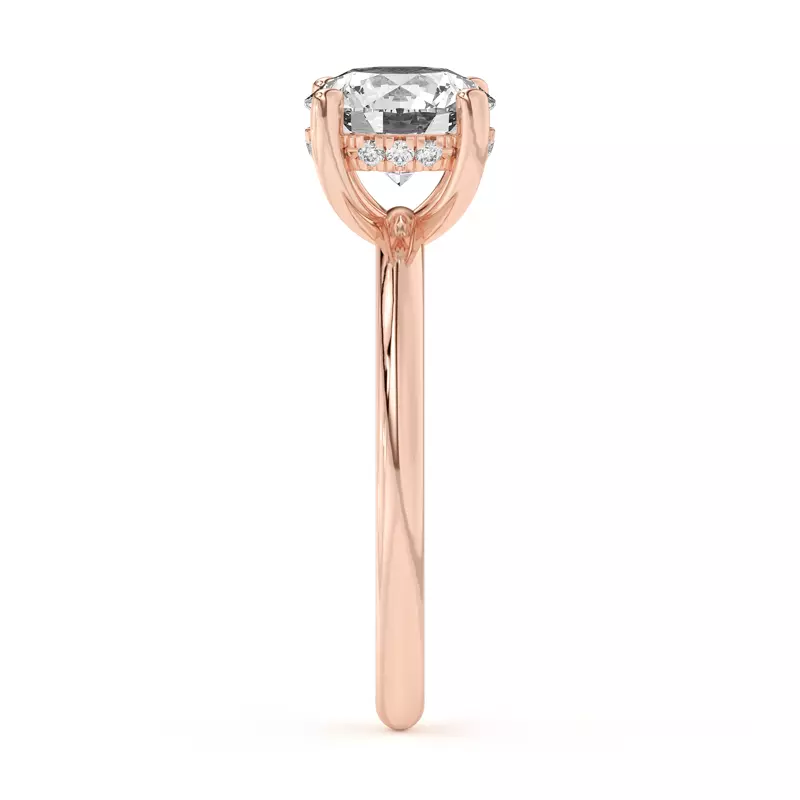 14K Rose Gold Beverly Timeless Hidden Halo Engagement Ring