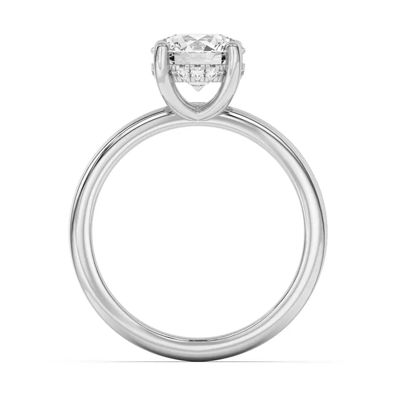 18K White Gold Beverly Timeless Hidden Halo Engagement Ring