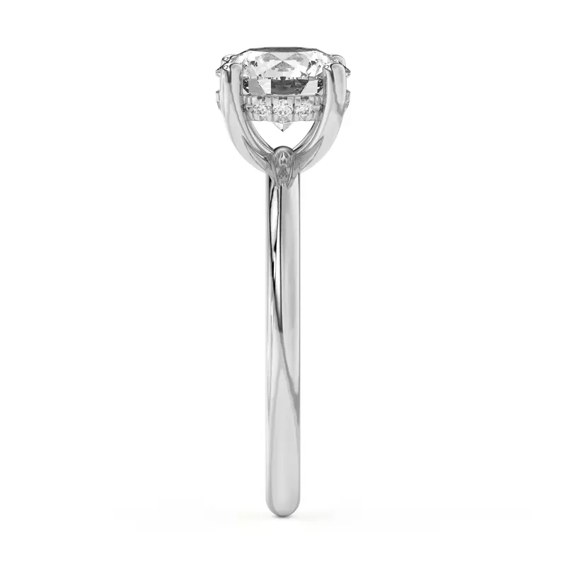 18K White Gold Beverly Timeless Hidden Halo Engagement Ring