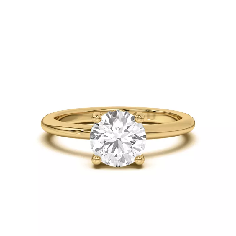 18K Yellow Gold Beverly Timeless Hidden Halo Engagement Ring