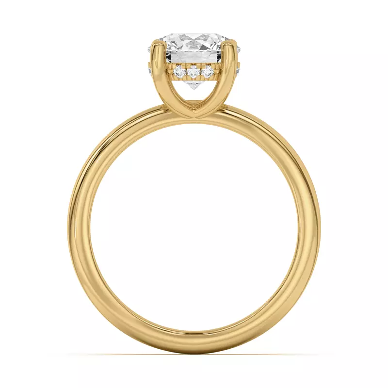 18K Yellow Gold Beverly Timeless Hidden Halo Engagement Ring
