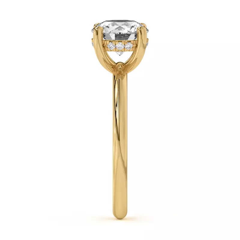18K Yellow Gold Beverly Timeless Hidden Halo Engagement Ring