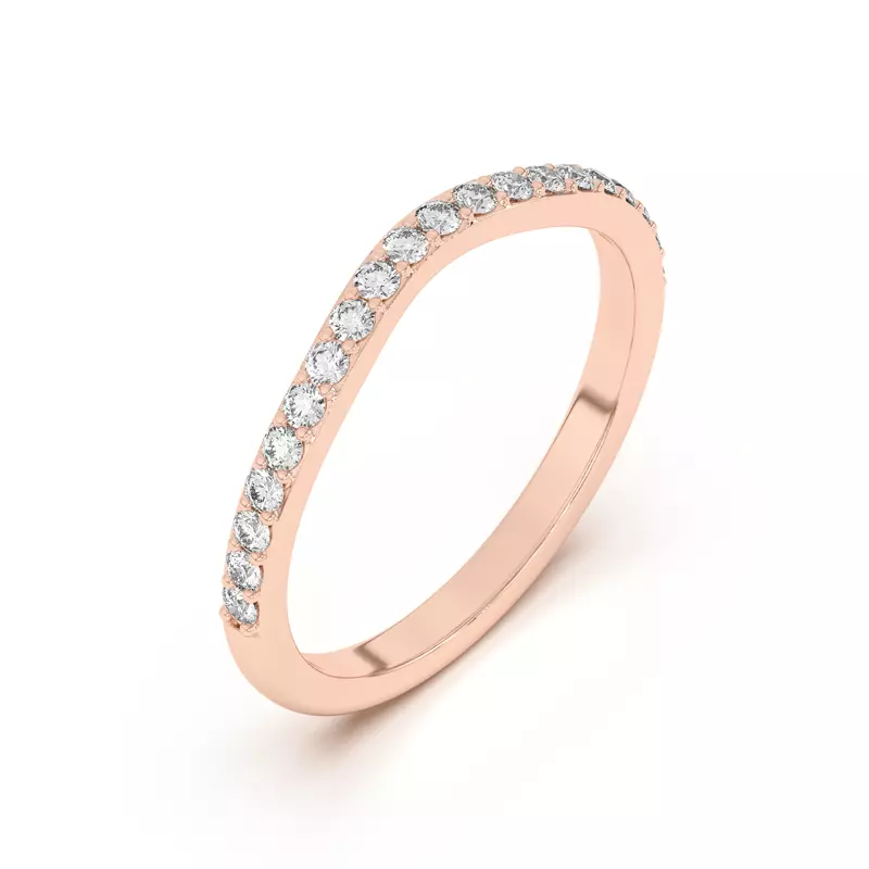 18K Rose Gold Rita Curved Pavé Band