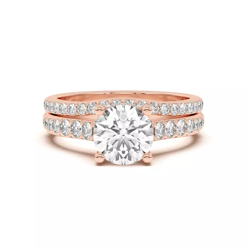 18K Rose Gold Rita Curved Pavé Band