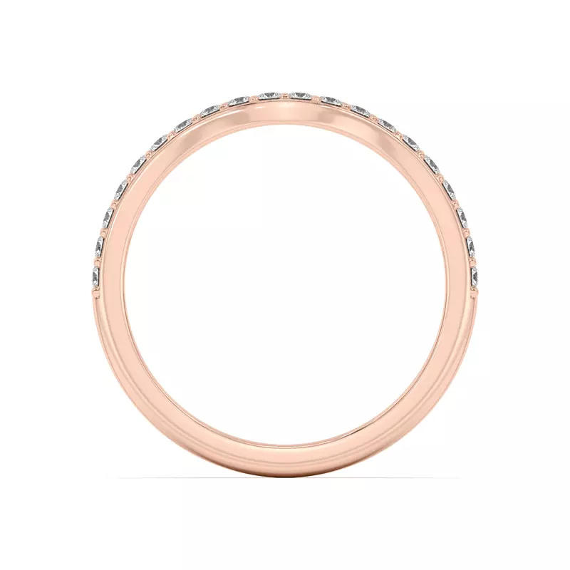 18K Rose Gold Rita Curved Pavé Band