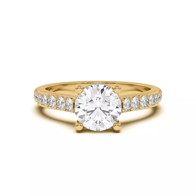 Rita Graduated Pavé Engagement Ring With Hidden Halo