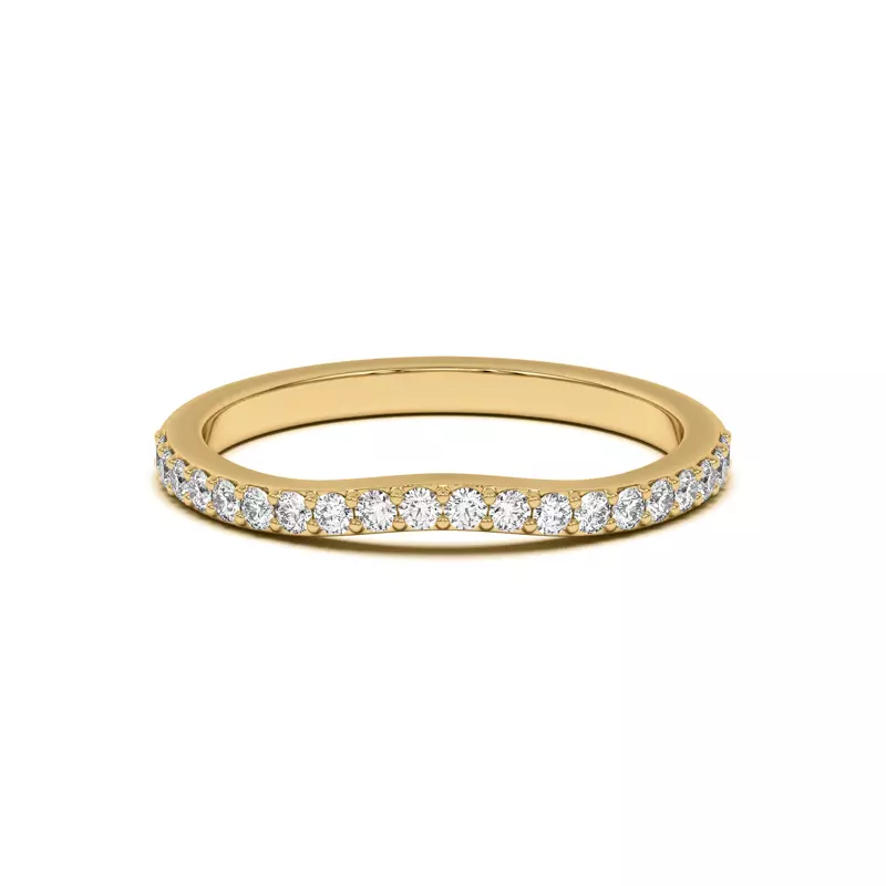 18K Yellow Gold Rita Curved Pavé Band