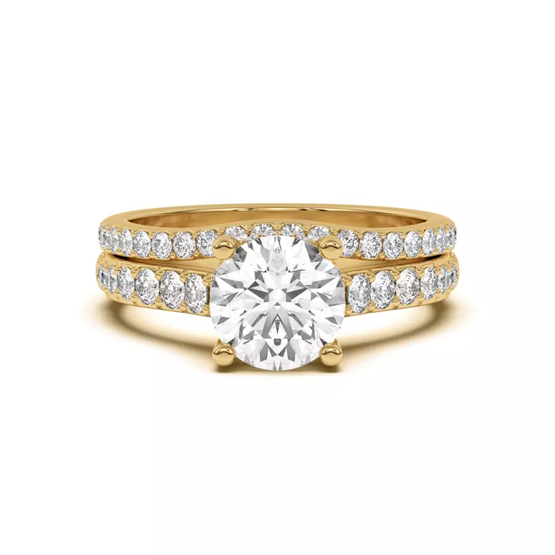 18K Yellow Gold Rita Curved Pavé Band