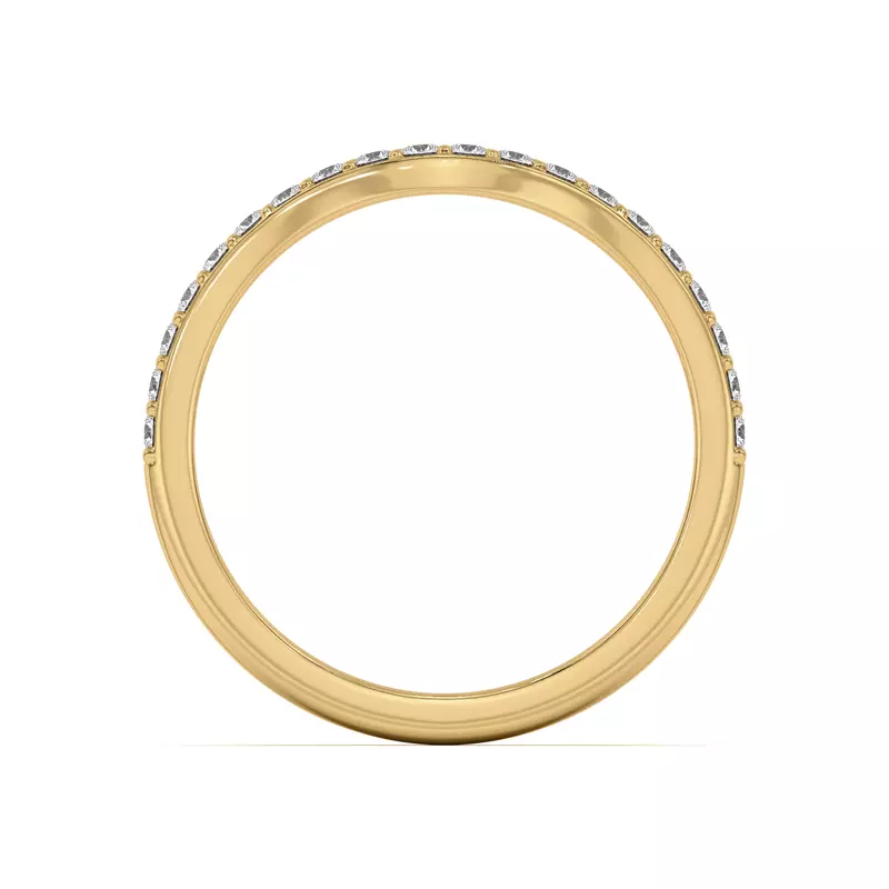 18K Yellow Gold Rita Curved Pavé Band