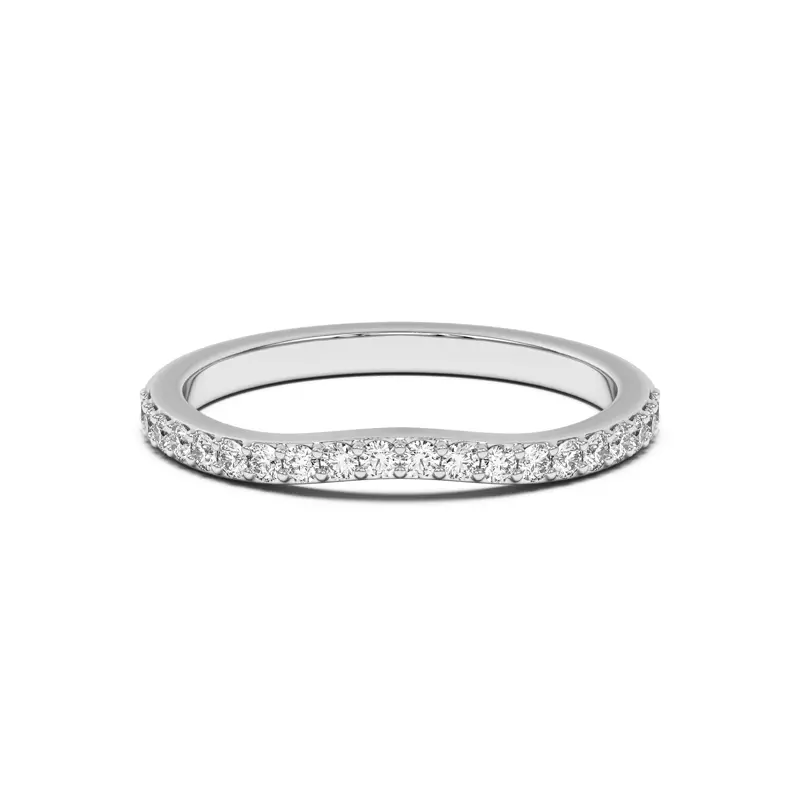 Platinum Rita Curved Pavé Band
