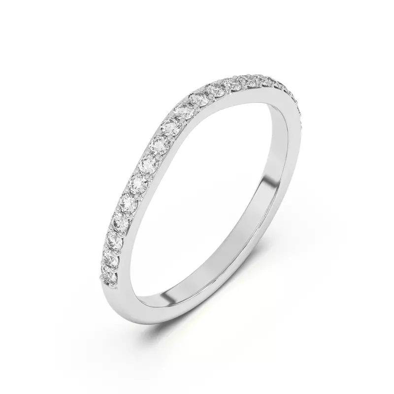 Platinum Rita Curved Pavé Band