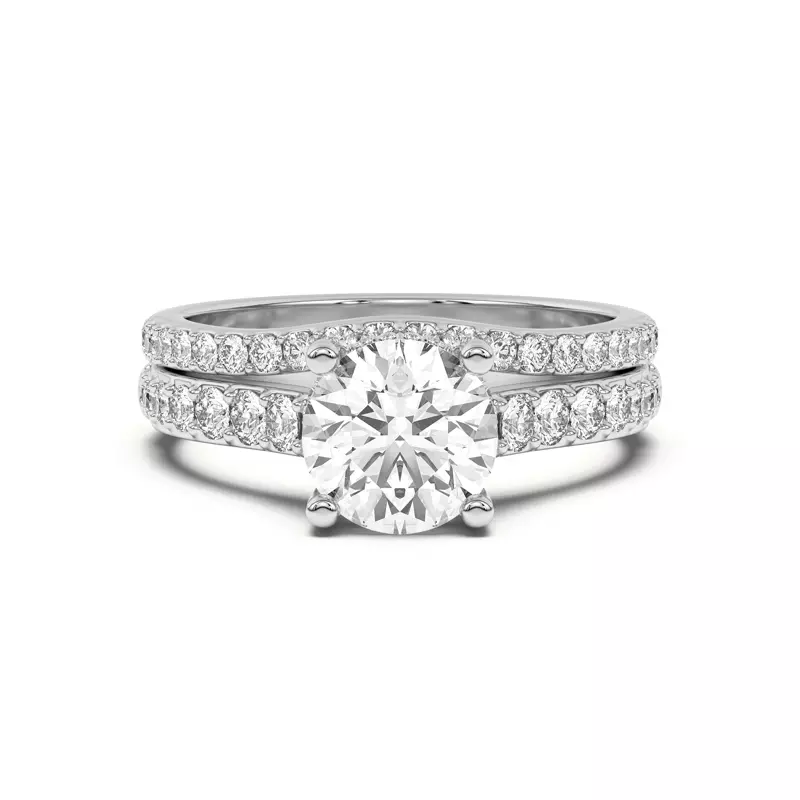 Platinum Rita Curved Pavé Band