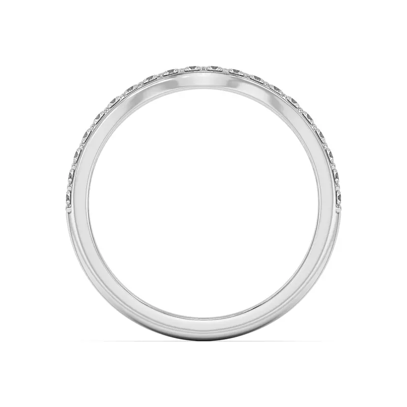 Platinum Rita Curved Pavé Band