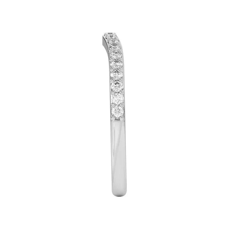 Platinum Rita Curved Pavé Band