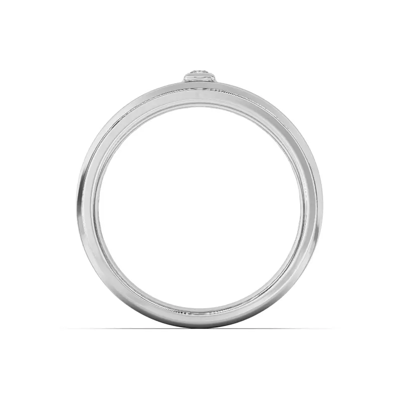 18K White Gold Raised Bezel Princess-Cut Band