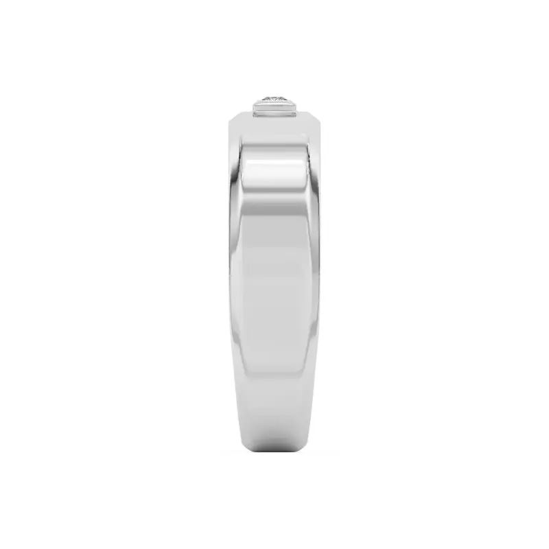 18K White Gold Raised Bezel Princess-Cut Band