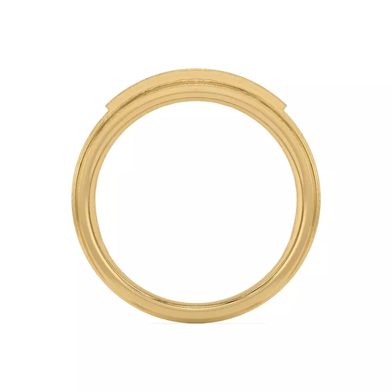 18K Yellow Gold Sapphire Baguette and Round Diamond Band
