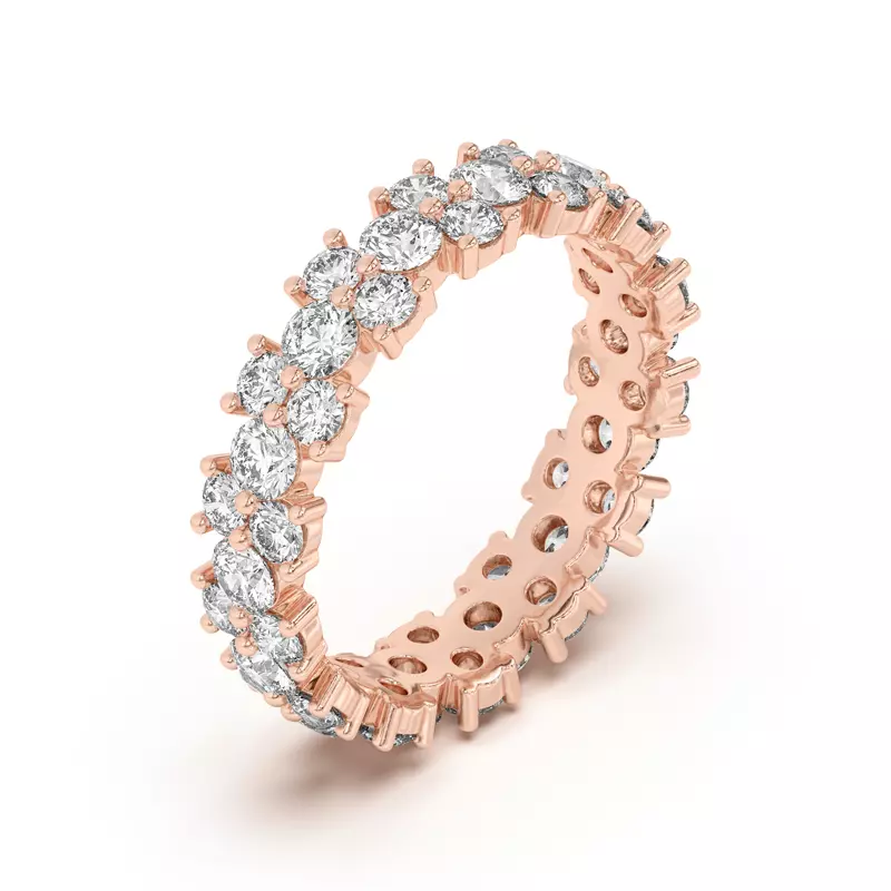 18K Rose Gold Cascade Diamond Eternity Ring