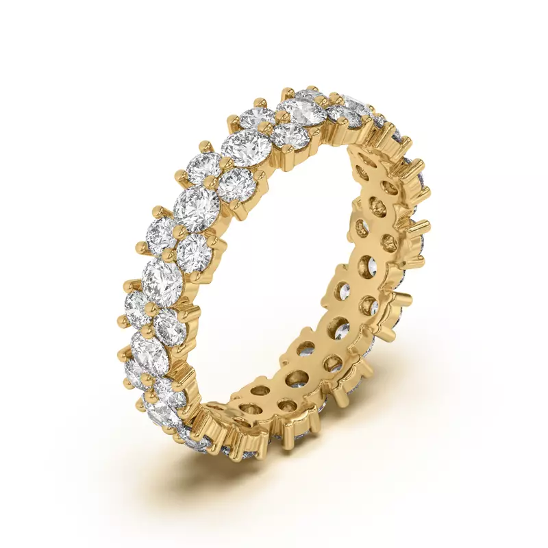 18K Yellow Gold Cascade Lab Diamond Eternity Ring