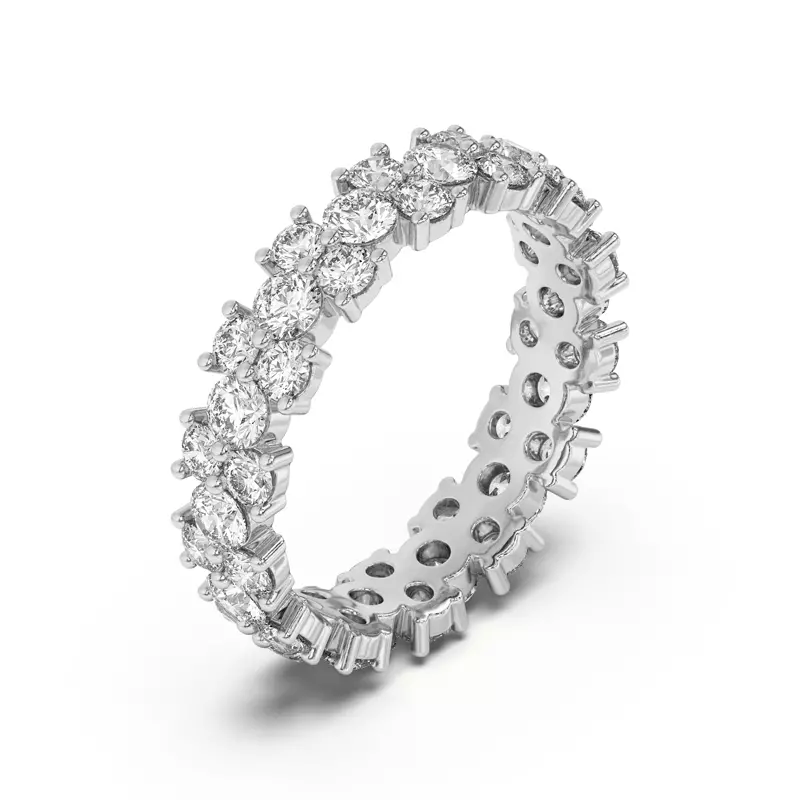 Platinum Cascade Lab Diamond Eternity Ring