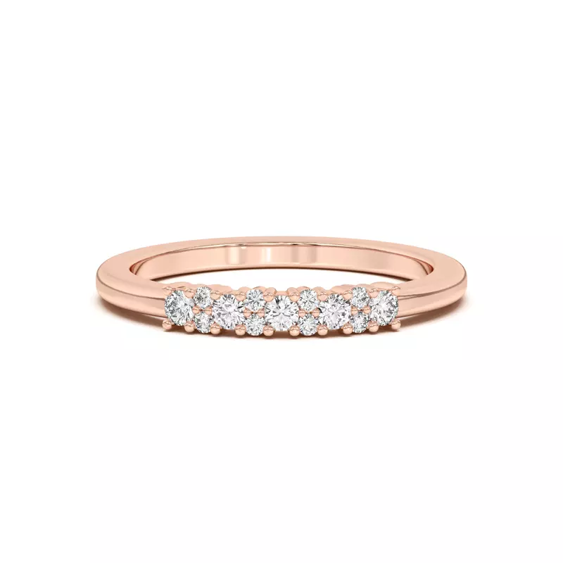 14K Rose Gold Petite Cascade Diamond Band