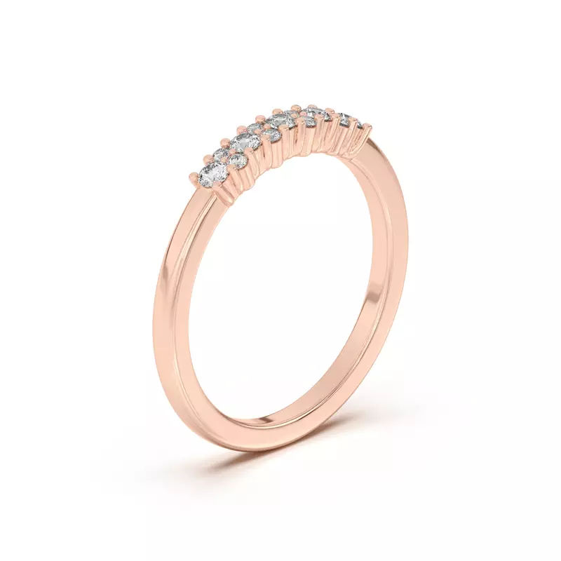 14K Rose Gold Petite Cascade Diamond Band