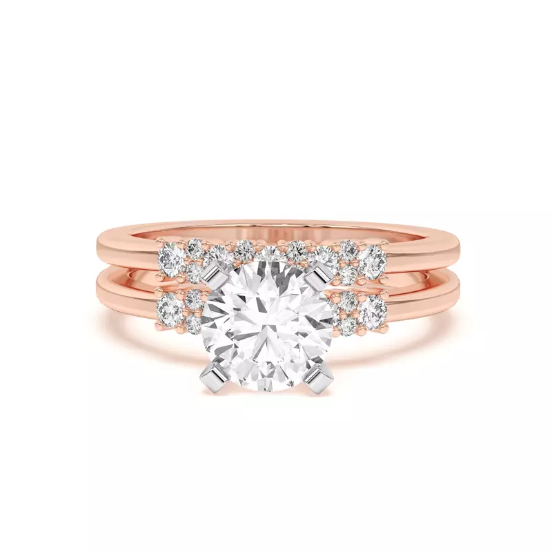 14K Rose Gold Petite Cascade Diamond Band