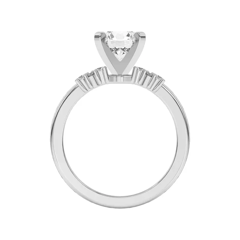 14K White Gold Petite Cascade Engagement Ring